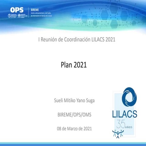 I Reunión de Coordinación LILACS - Plan 2021