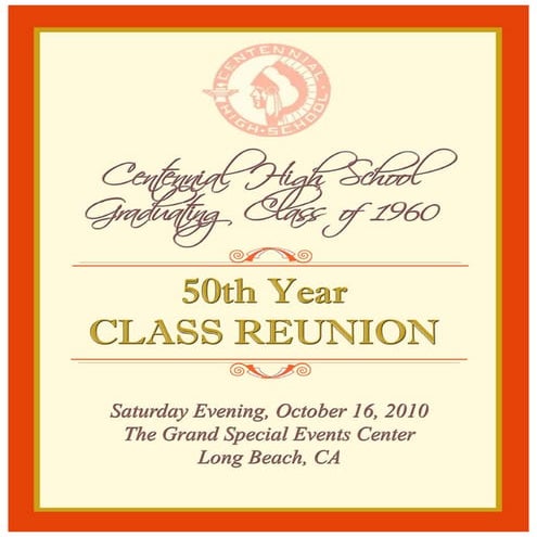 Souvenir Book - Centennial H.S. 50th Reunion 