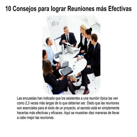 10 Consejos para Reuniones Efectivas