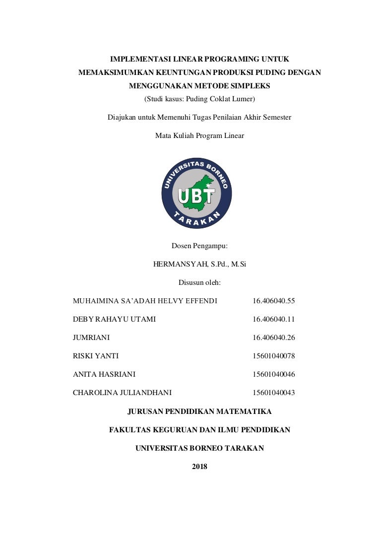 Metode Simplek Laporan Mini Riset