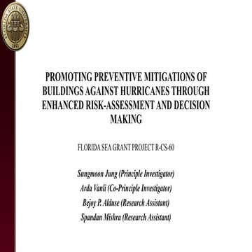 Promoting preventive mitigation of buildings against hurricanes