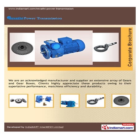 Revathi Power Transmission, Coimbatore, Gear & Gear Boxes 	 