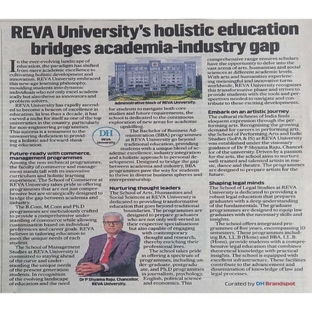 REVA University's Holistic Education Bridges Academia-industry gap - Deccan H...