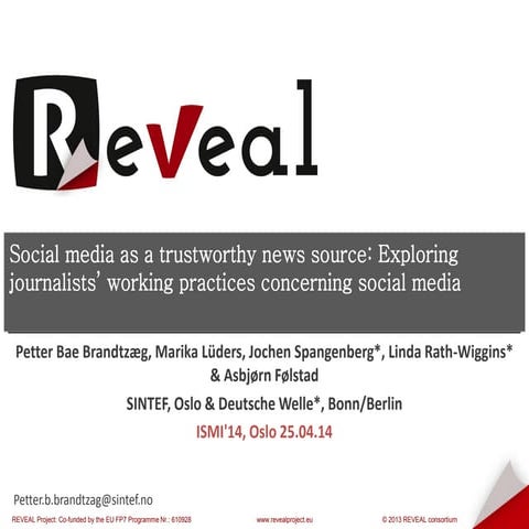 Social media as a trustworthy news source: Exploring journalists’ working practices concerning social media