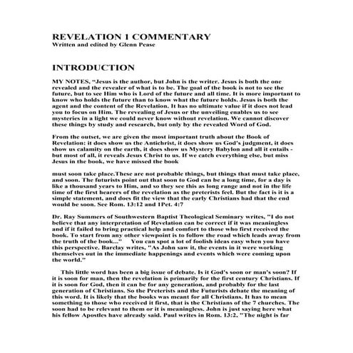 Revelation 1 commentary