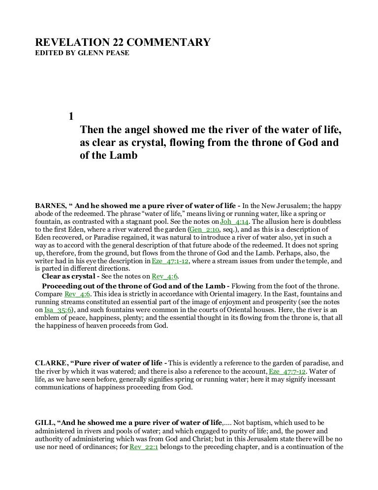 Revelation 22 Commentary - 