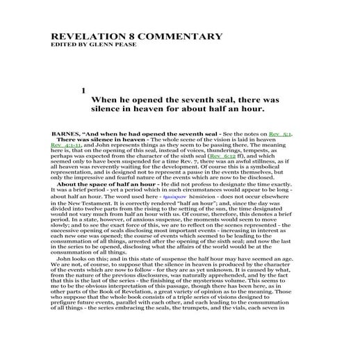 Revelation 8 Summary