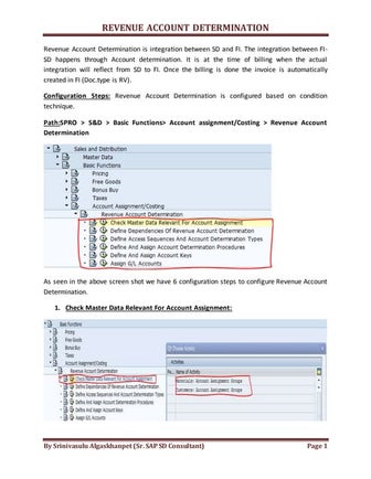 Revenue account determination