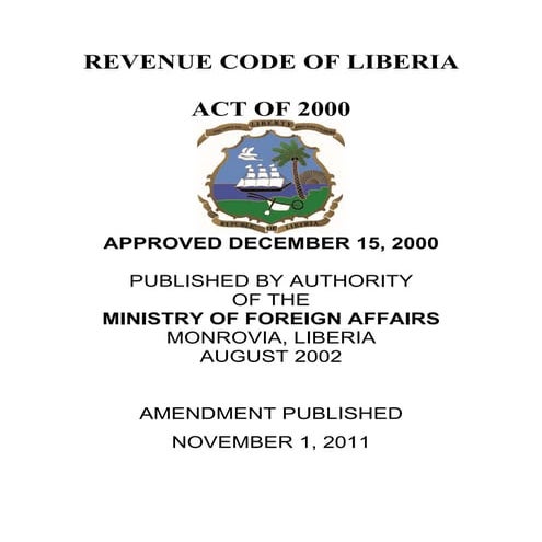 Revenue code of liberia 2011 