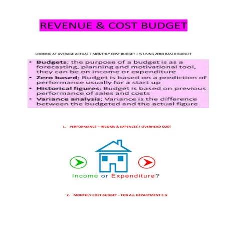 REVENUE & COST BUDGET MANUAL | PDF
