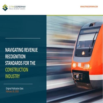 Navigating Revenue Recognition Standards for the Construction Industry 