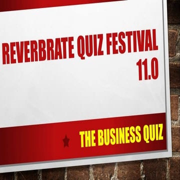Reverberate 2017 Business Quiz Prelims Answers