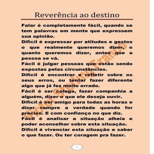 Reverência ao destino