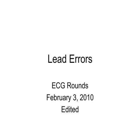 Lead errors: reversal of limb leads | PPT