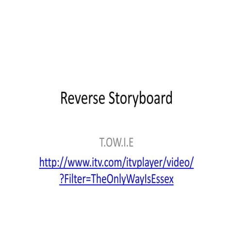 Reverse storyboard