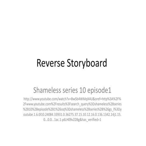 Reverse storyboard