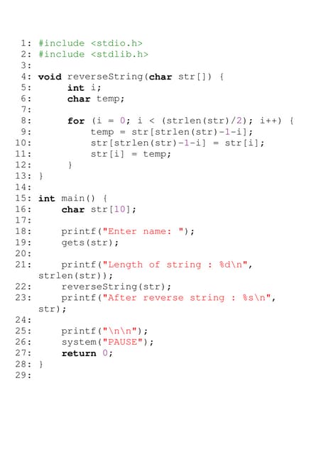 Reverse string | PDF