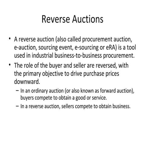 Reverse Auctions | PPT