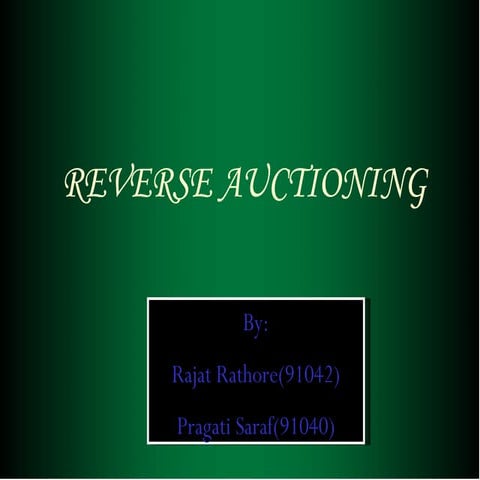 Reverse Auction