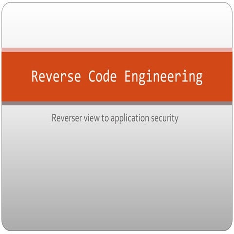 Reverse code engineering | PPT