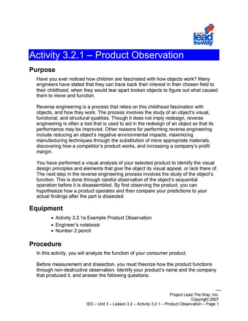 Activity 6 4 Product Disassembly Chart