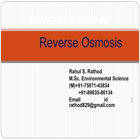 Reverse osmosis