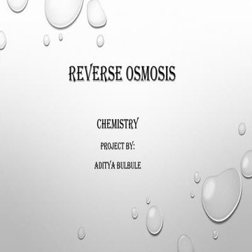Reverse osmosis