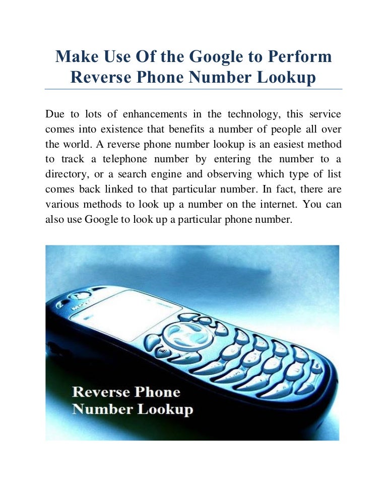 Reverse phone number lookup process