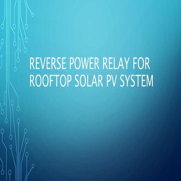 Reverse power relay