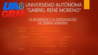 Reversion y expropiacion de tierras agrarias