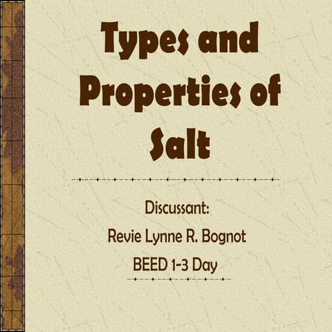 types and properties of salts
