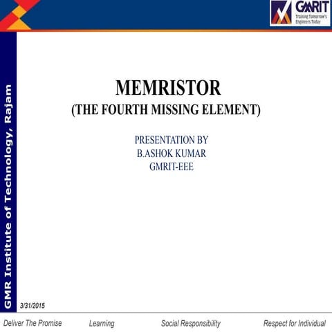 MEMRISTOR BY ASHOK