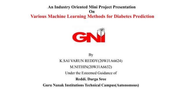 Diabetes prediction using machine learning.pptx