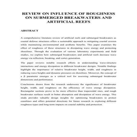 REVIEW of submerged breakwater and artificial reef structure.docx