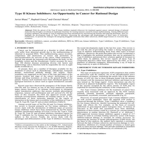 Review anti-cancer agents in medicinal chemistry, 2013