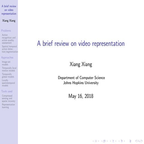 A brief review on video representation | PDF