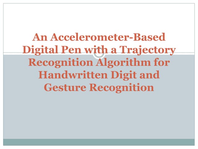 An Accelerometer based digital pen gesture recognition Circuit Diagram