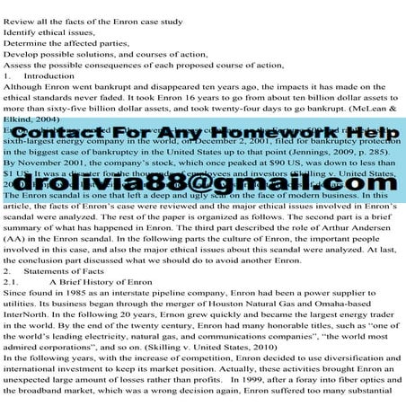 Review all the facts of the Enron case studyIdentify ethical issue.pdf