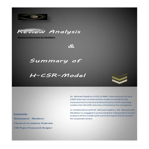 Review Analysis & Summary report (H-CSR-Model)