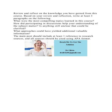 Review and reflect on the knowledge you have gained from this course.docx