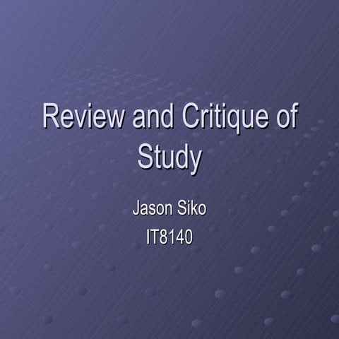 IT8140StudyCritique