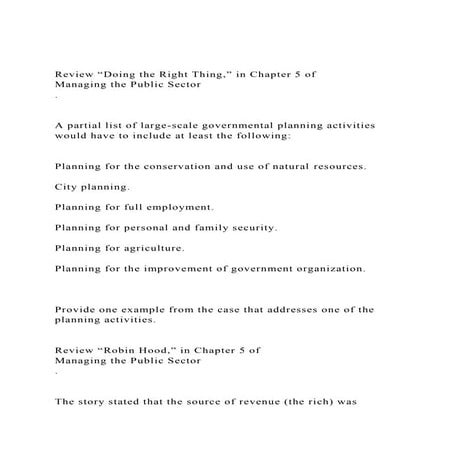 Review Doing the Right Thing,” in Chapter 5 of Managing the P.docx