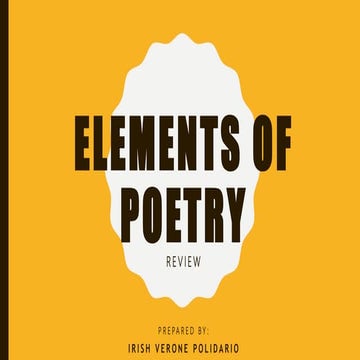 ELEMENTS OF POETRY (Reviewer)