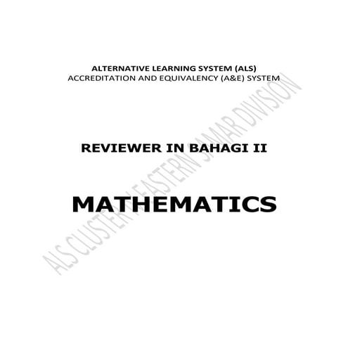ALS A&E REVIEWER IN MATHEMATICS