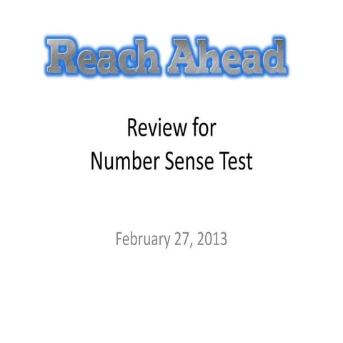 Review for number sense test