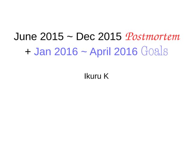 Review June2015 Dec2015