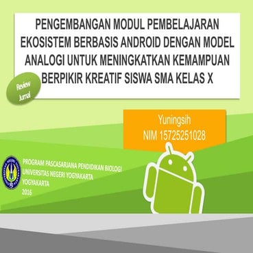 Review jurnal-tesis-pengembangan modul android materi ekosistem