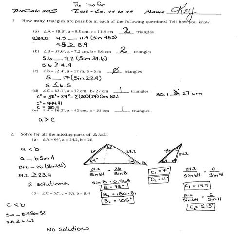 Review key for test #3