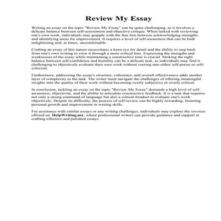 Review My Essay