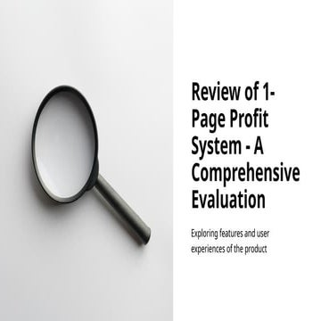 1-Page Profit System Review – Build Commission Pages in Just 10 Minutes (No Tech, Easy Setup!)